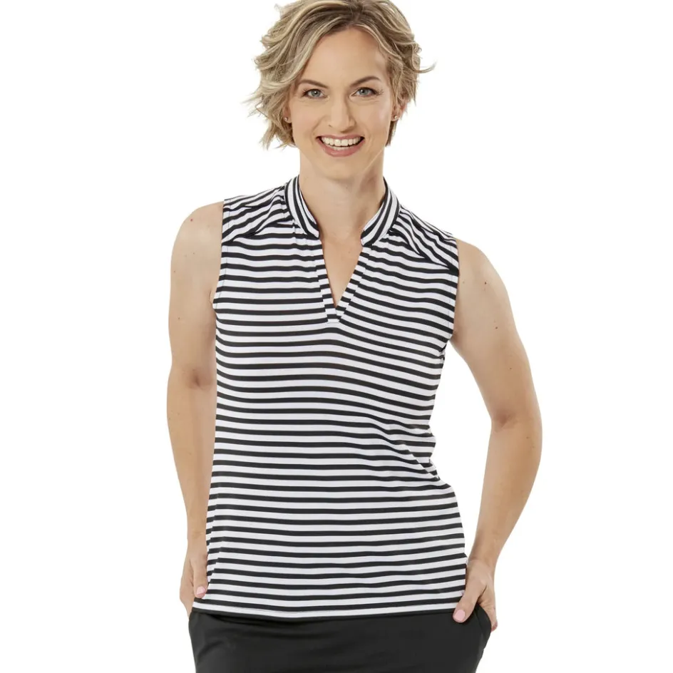 Nancy Lopez Bold Sleeveless Polo Black Multi Outlet