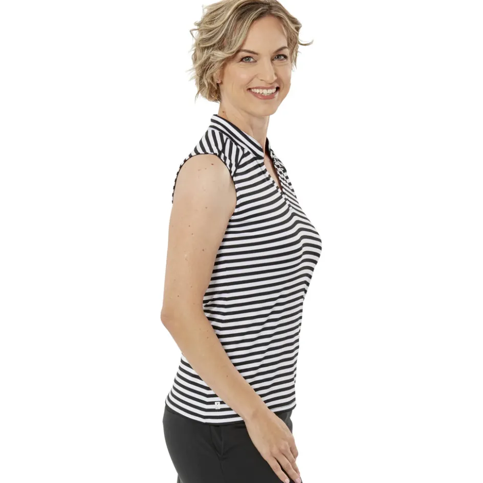 Nancy Lopez Bold Sleeveless Polo Black Multi Outlet