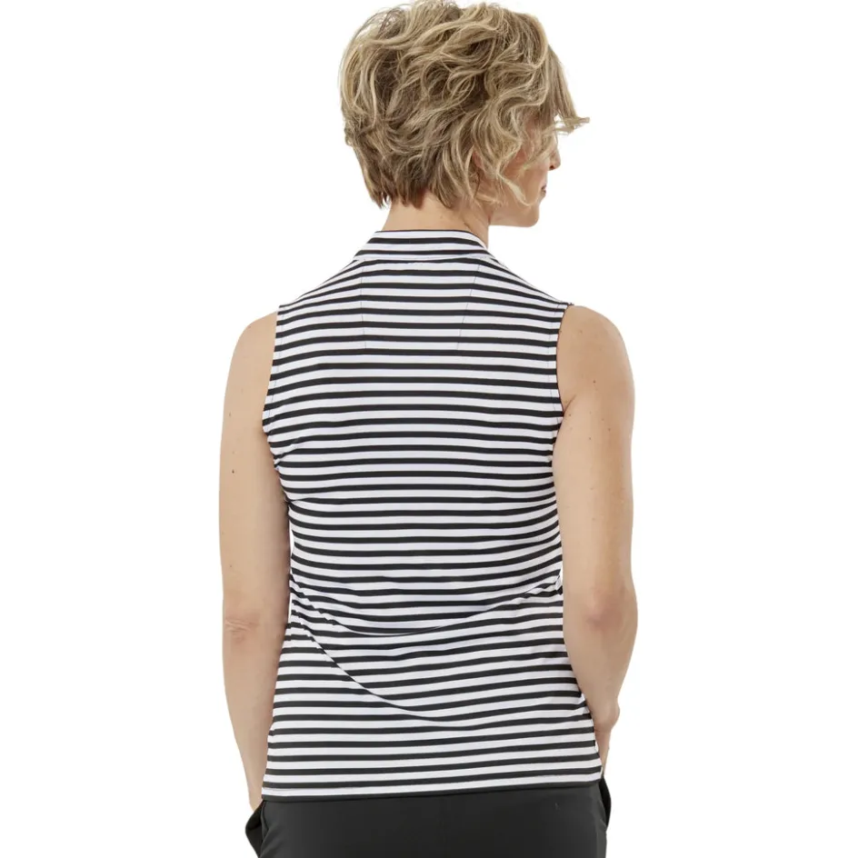 Nancy Lopez Bold Sleeveless Polo Black Multi Outlet