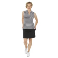 Nancy Lopez Bold Sleeveless Polo Black Multi Outlet