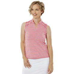 Nancy Lopez Bold Sleeveless Polo Rouge Multi Clearance