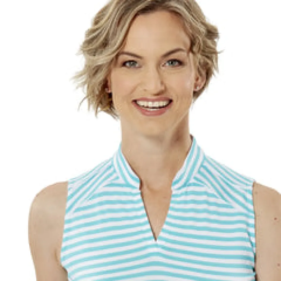 Nancy Lopez Bold Sleeveless Polo Scuba Multi Hot