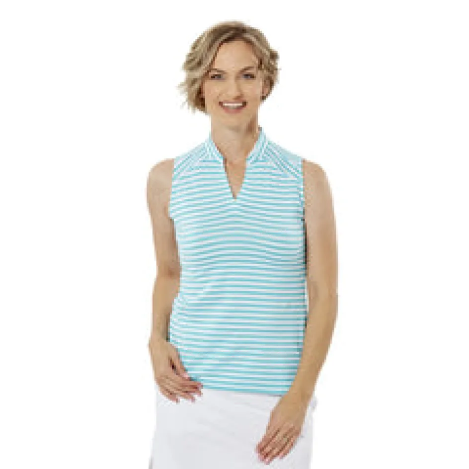 Nancy Lopez Bold Sleeveless Polo Scuba Multi Hot