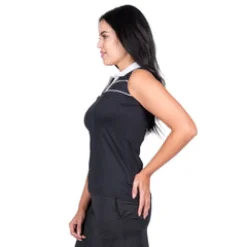Nancy Lopez Crush Sleeveless Polo Black Multi New