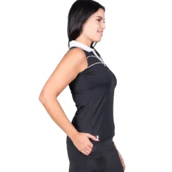 Nancy Lopez Crush Sleeveless Polo Black Multi New