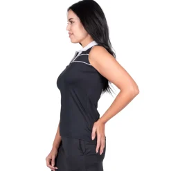 Nancy Lopez Crush Sleeveless Polo Black Multi New