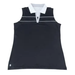 Nancy Lopez Crush Sleeveless Polo Black Multi New