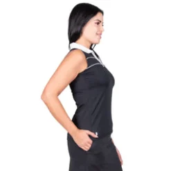 Nancy Lopez Crush Sleeveless Polo Black Multi New