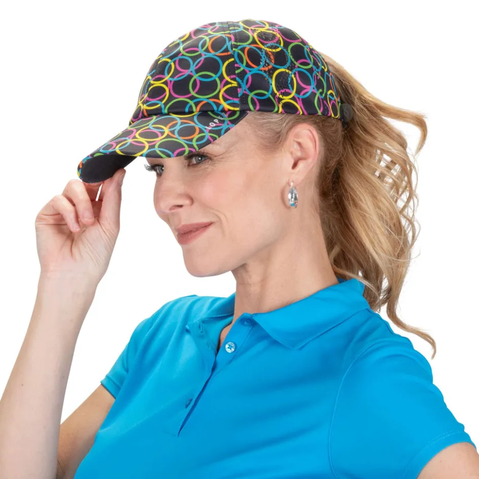 Nancy Lopez Halo Pony Hat Black Multi Clearance