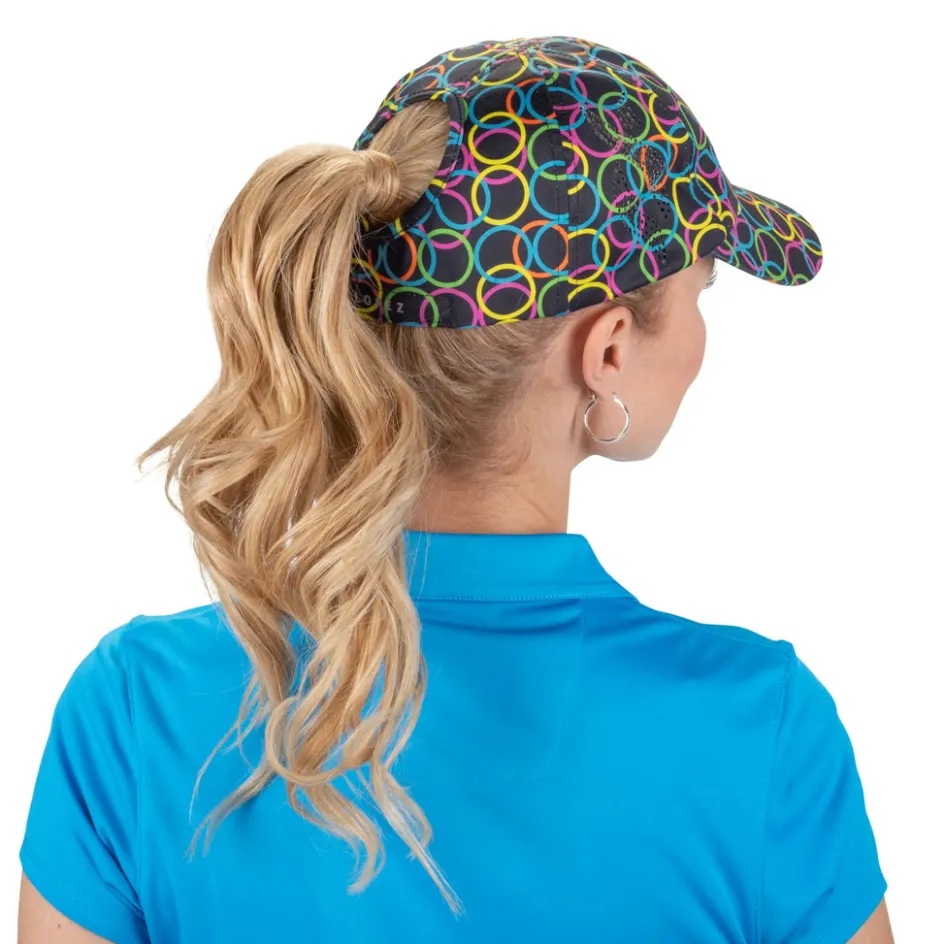 Nancy Lopez Halo Pony Hat Black Multi Clearance