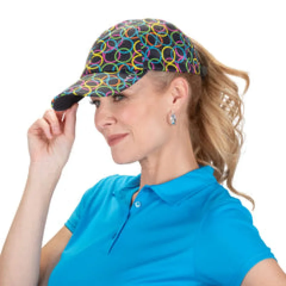 Nancy Lopez Halo Pony Hat Black Multi Clearance