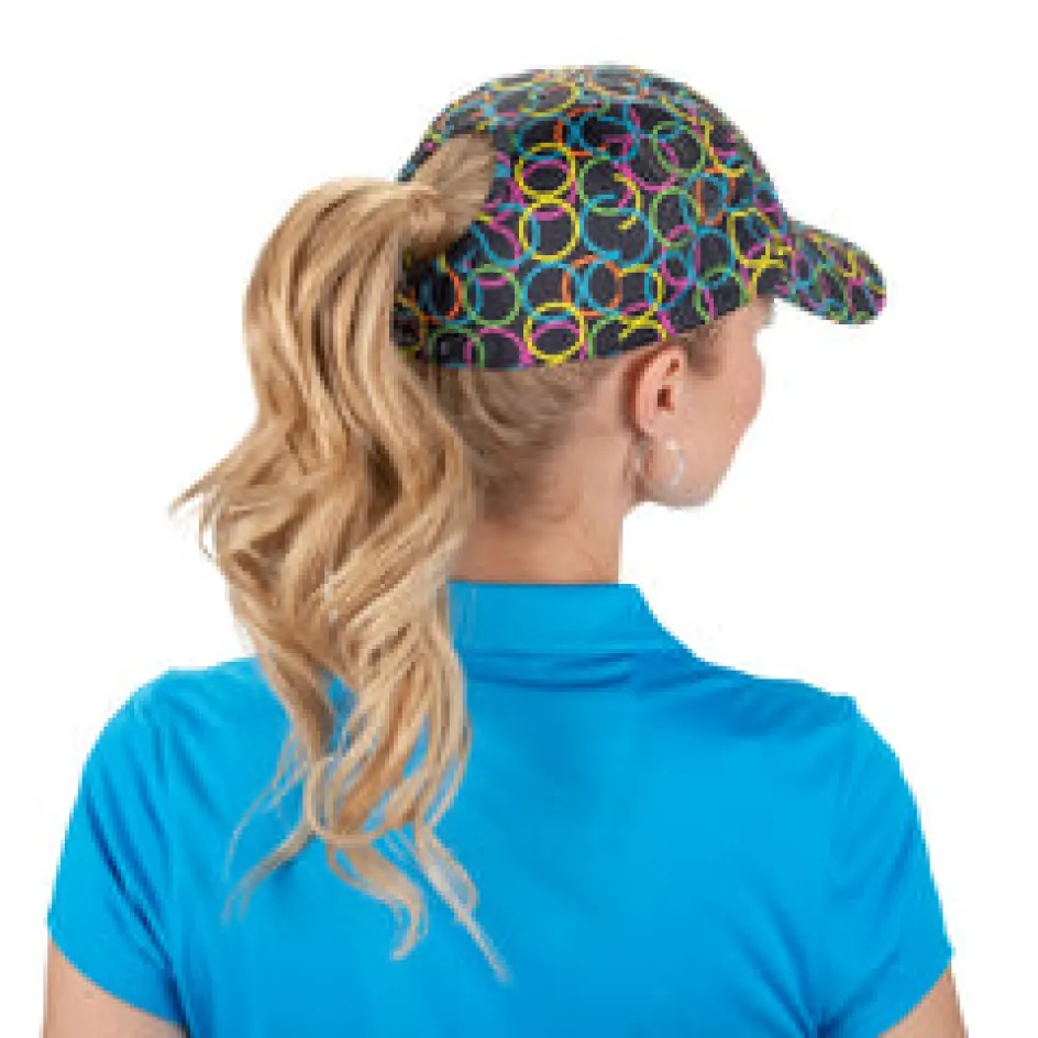 Nancy Lopez Halo Pony Hat Black Multi Clearance