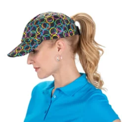 Nancy Lopez Halo Pony Hat Black Multi Clearance