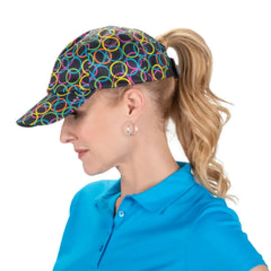 Nancy Lopez Halo Pony Hat Black Multi Clearance