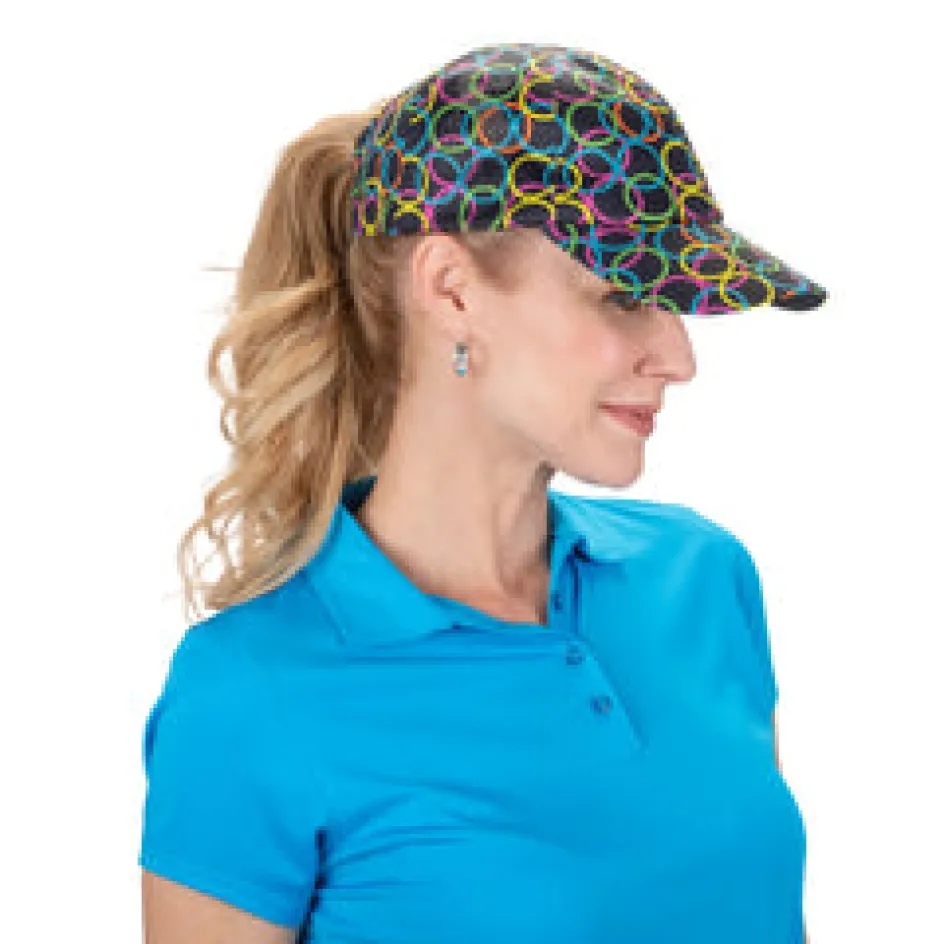 Nancy Lopez Halo Pony Hat Black Multi Clearance