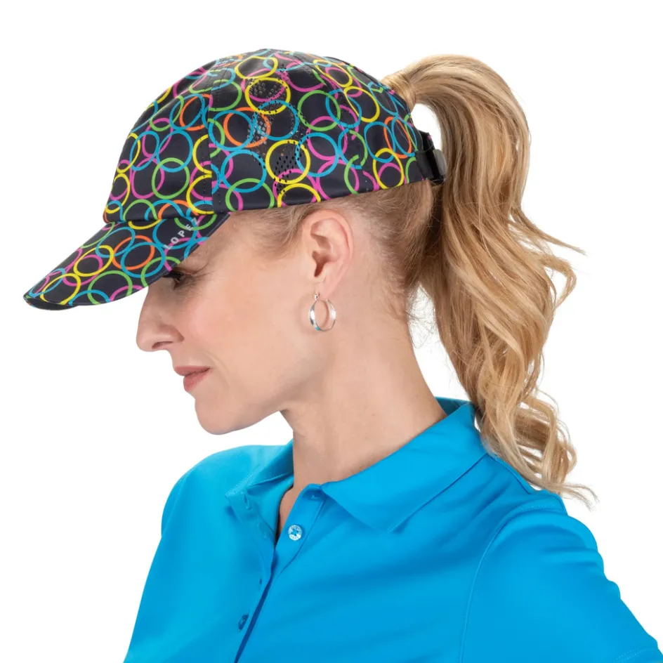 Nancy Lopez Halo Pony Hat Black Multi Clearance