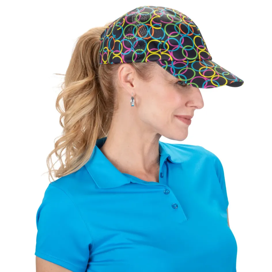 Nancy Lopez Halo Pony Hat Black Multi Clearance