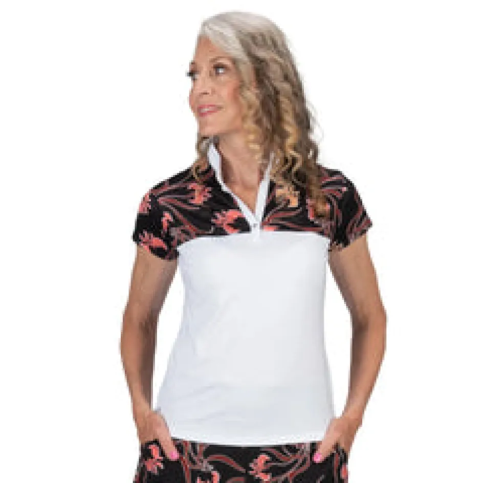 Nancy Lopez Minx Short Sleeve Polo New
