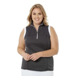 Nancy Lopez Zone Sleeveless Polo Black/White Outlet